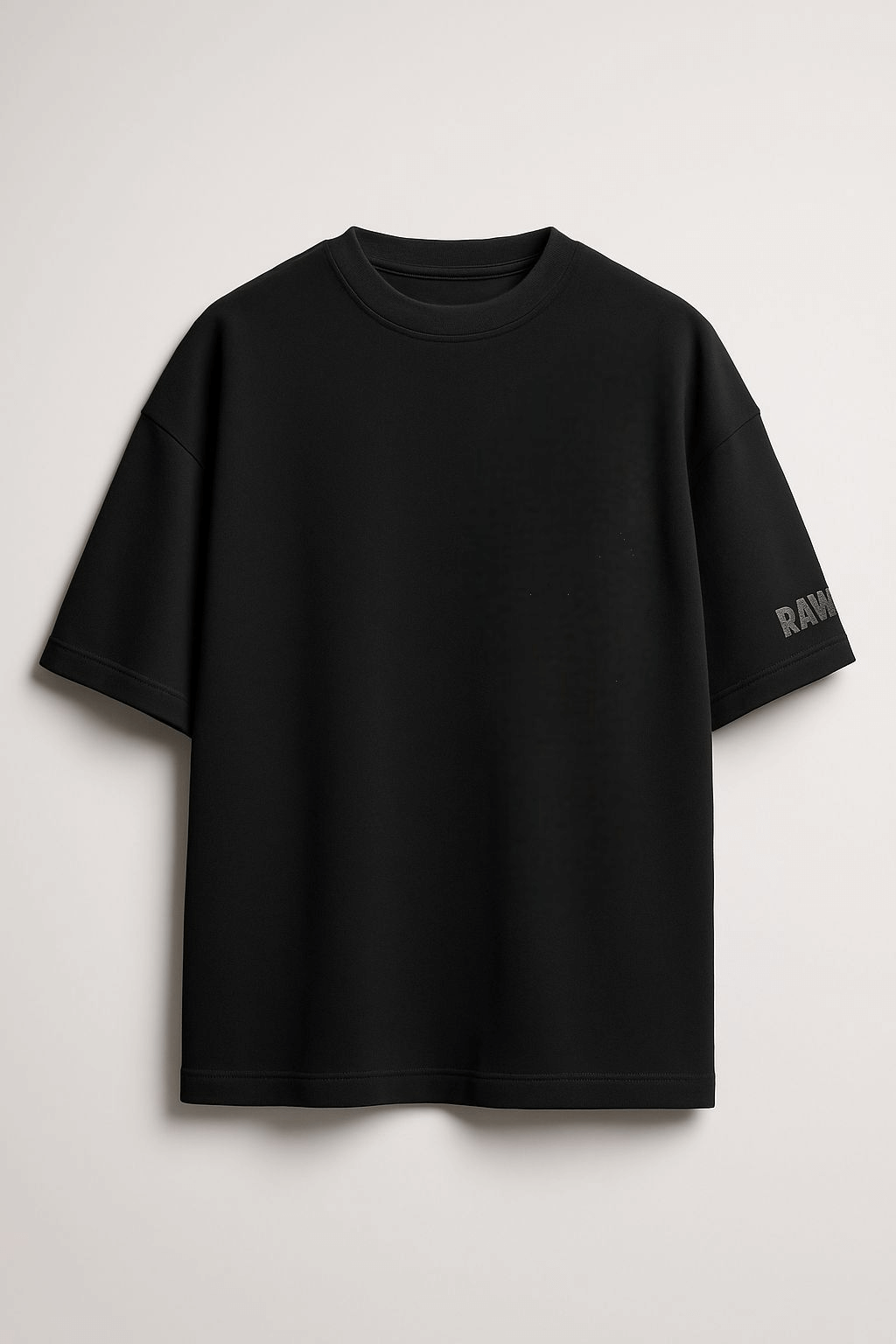 Oversized black t-shirt made of French Terry cotton with a puff print snake design, embodying luxury streetwear style.