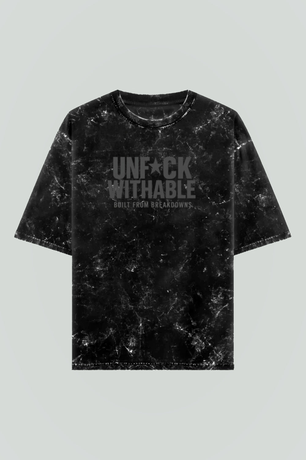 UNF*CKWITHABLE - Puff Print   Black Acid Wash Rawripple