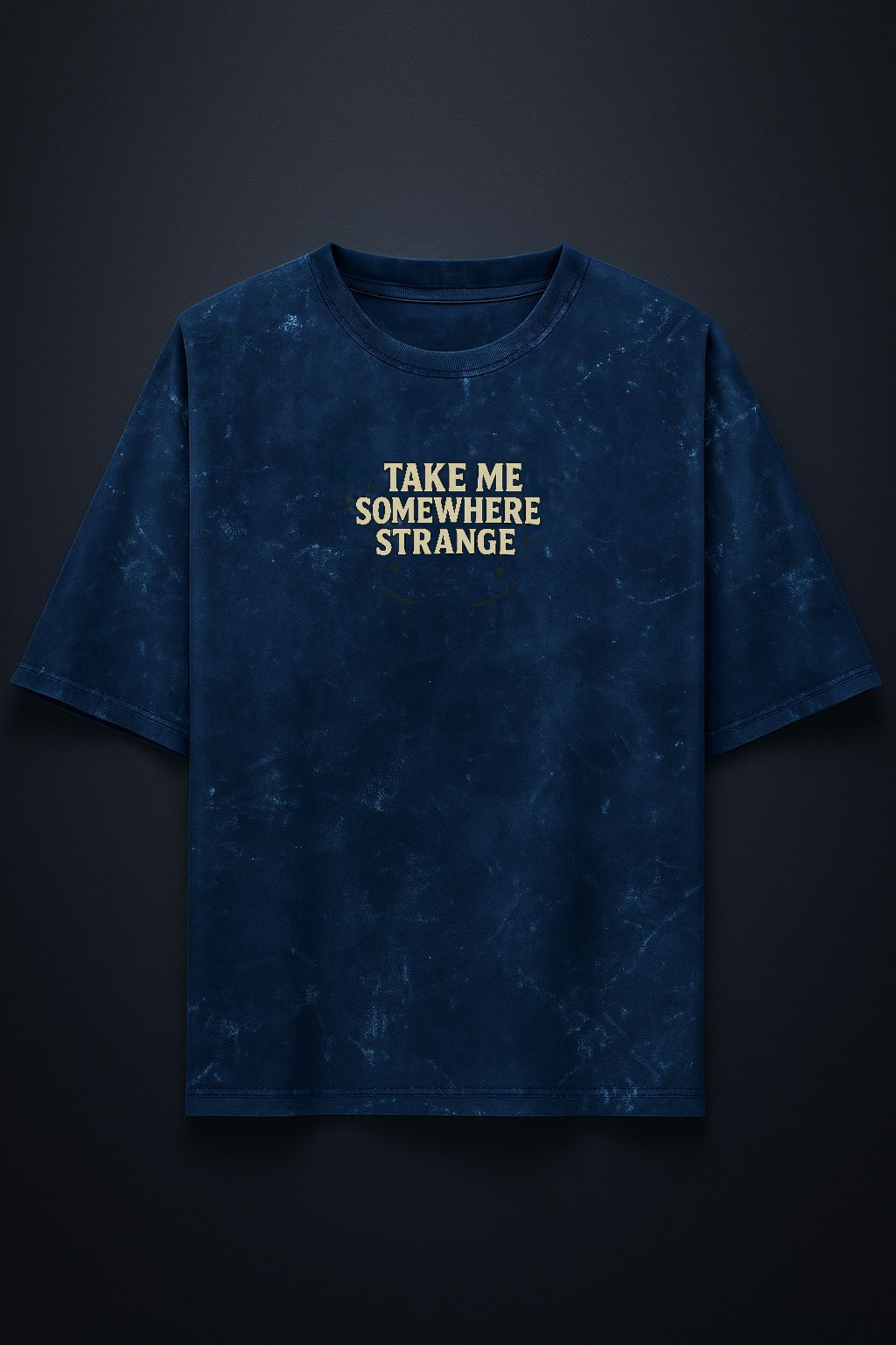 UFO  Drip - Oversized  Acid wash Navy blue T-shirt